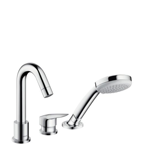 Hansgrohe-HG-3-Loch-Wannenmischer-Logis-F-Set-chrom-Wannenrandmontage-71310000 gallery number 1